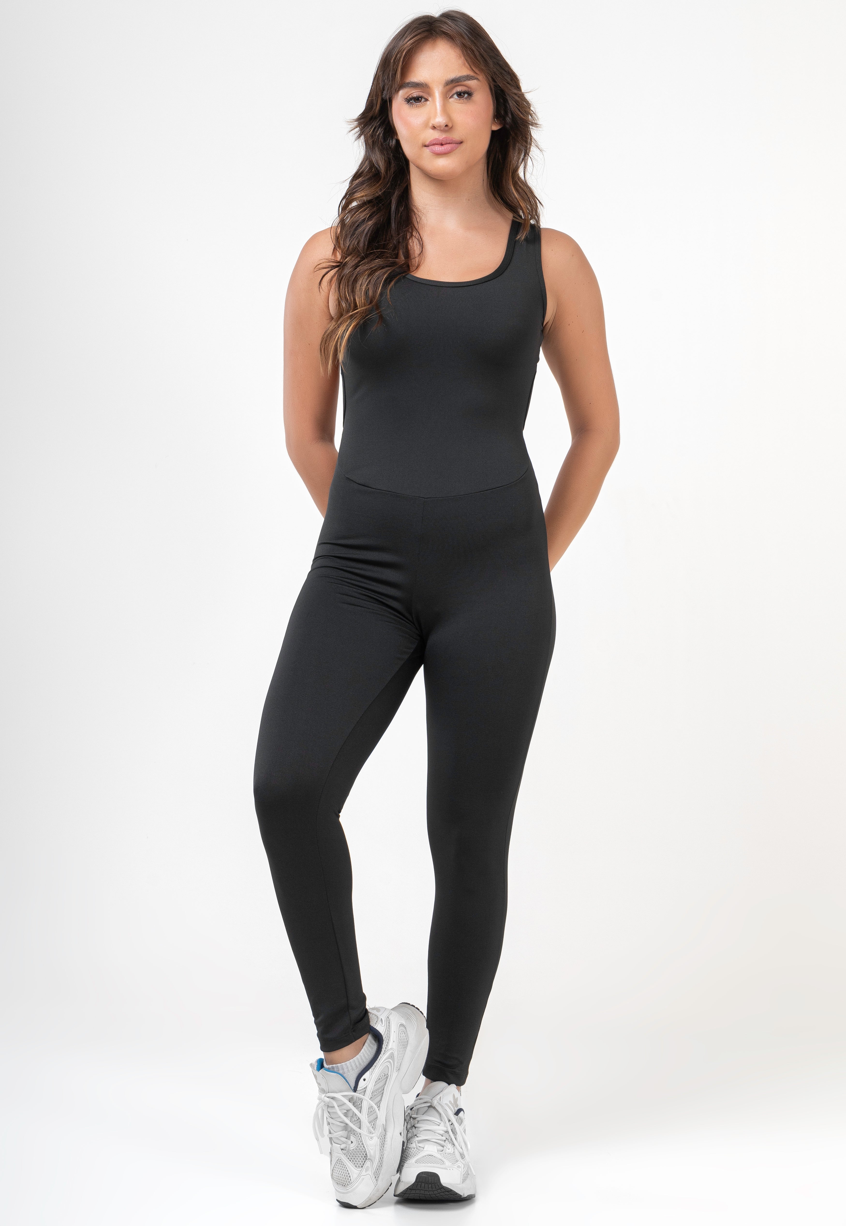 Macacão Fitness Longo Preto 063