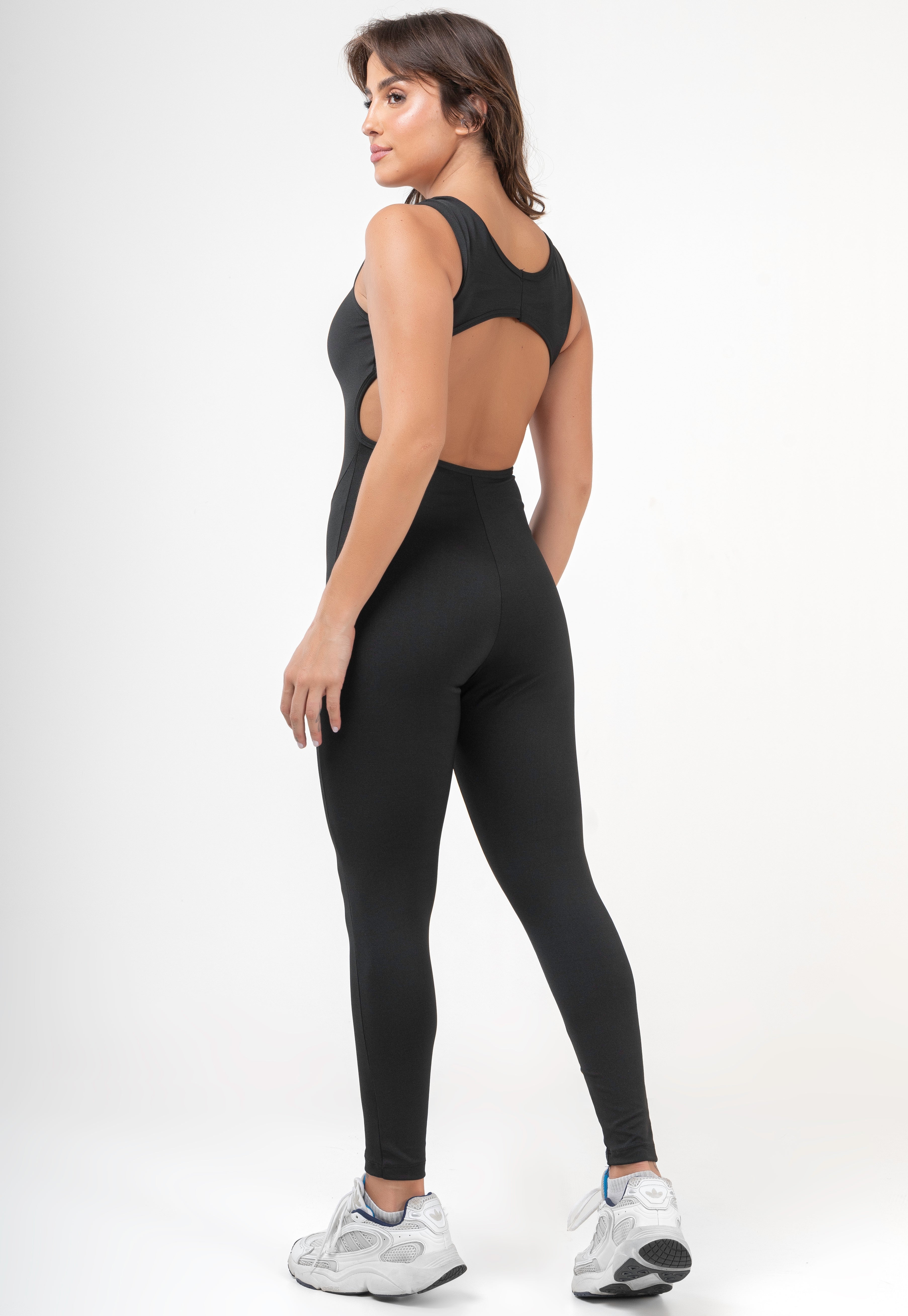 Macacão Fitness Longo Preto 063