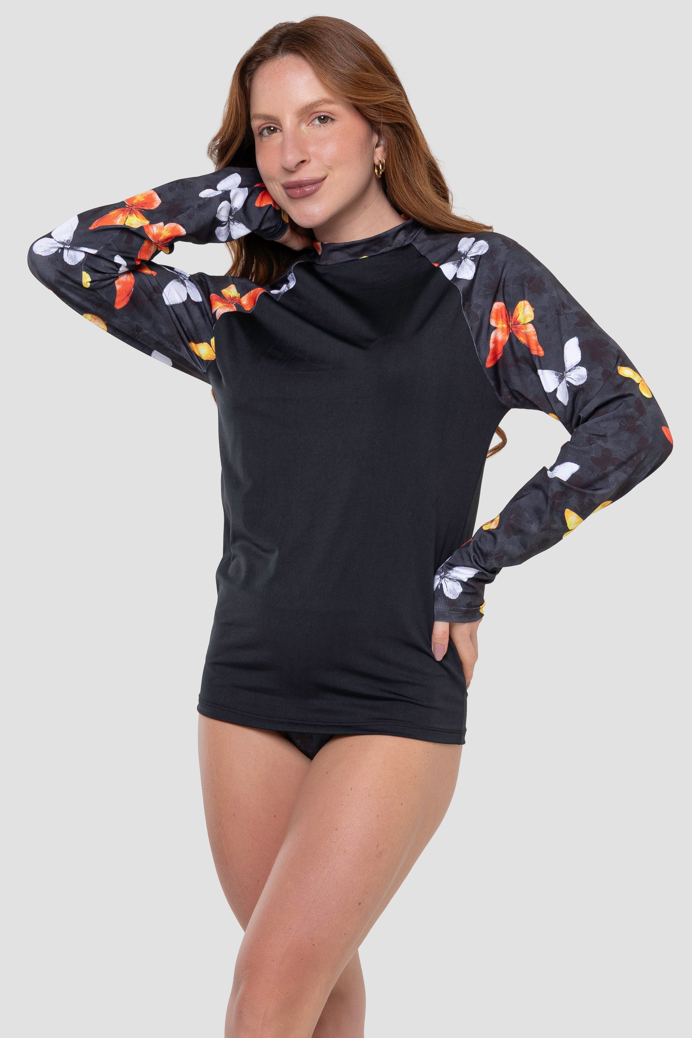 Camisa Térmica Manga Estampada Feminina Borboletas 031