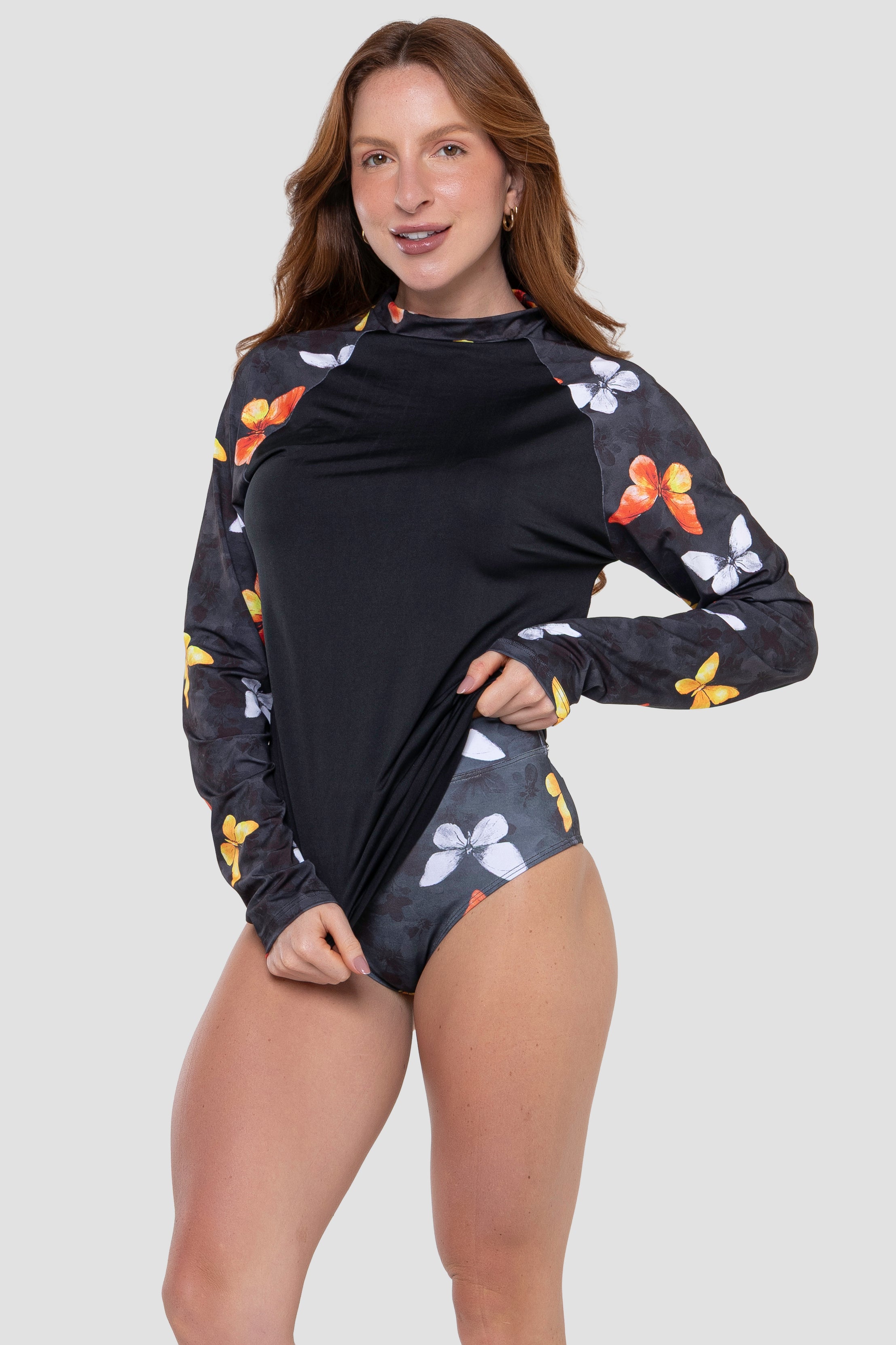 Camisa Térmica Manga Estampada Feminina Borboletas 031