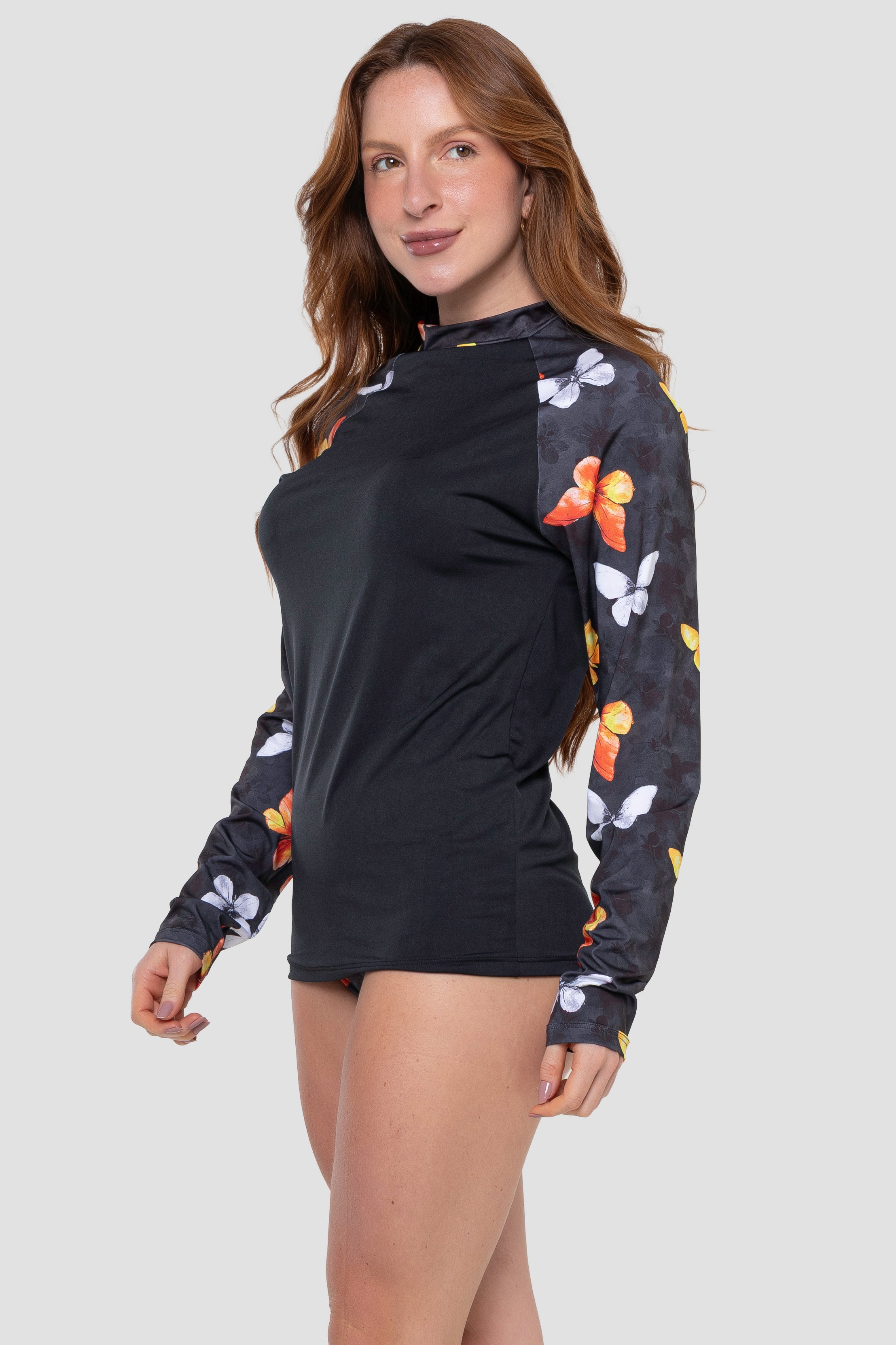 Camisa Térmica Manga Estampada Feminina Borboletas 031
