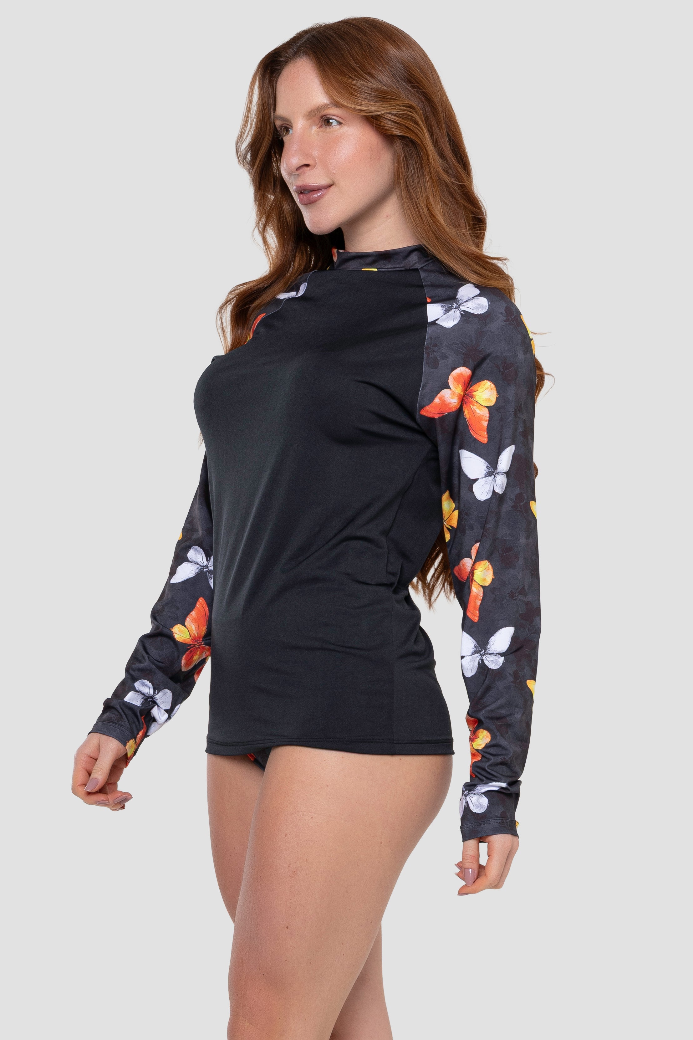 Camisa Térmica Manga Estampada Feminina Borboletas 031
