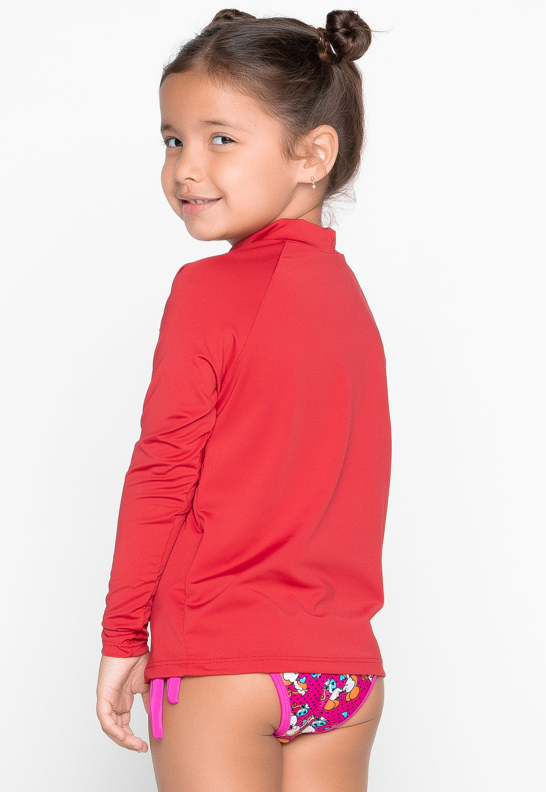 Camisa Térmica Infantil Unissex  Proteção Uv Solar Segunda Pele Vermelho 030