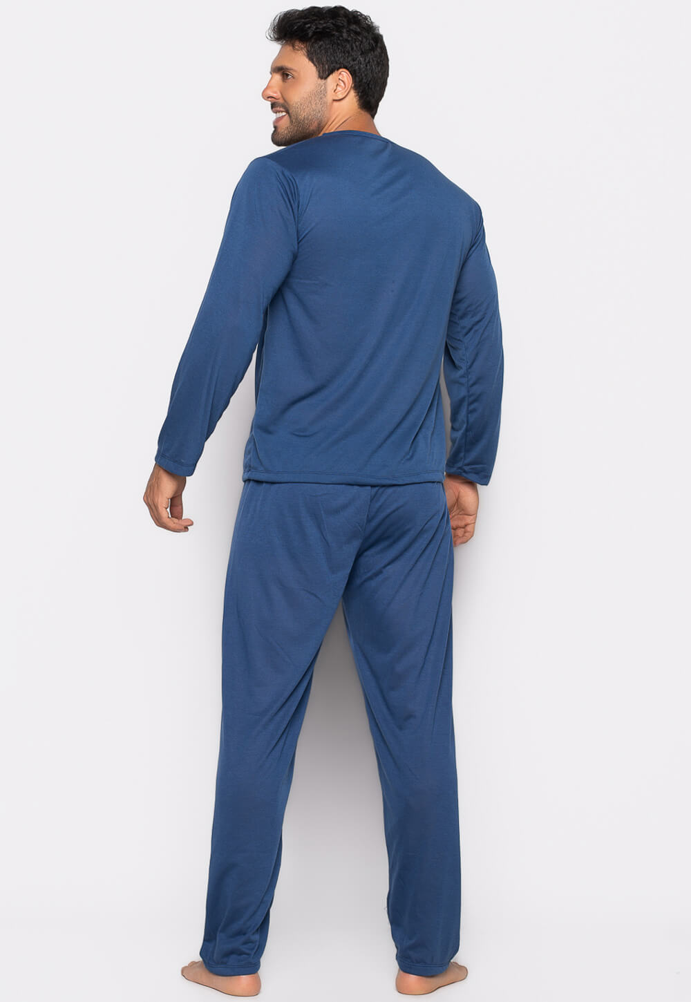 Pijama Masculino Longo Azul Marinho 009