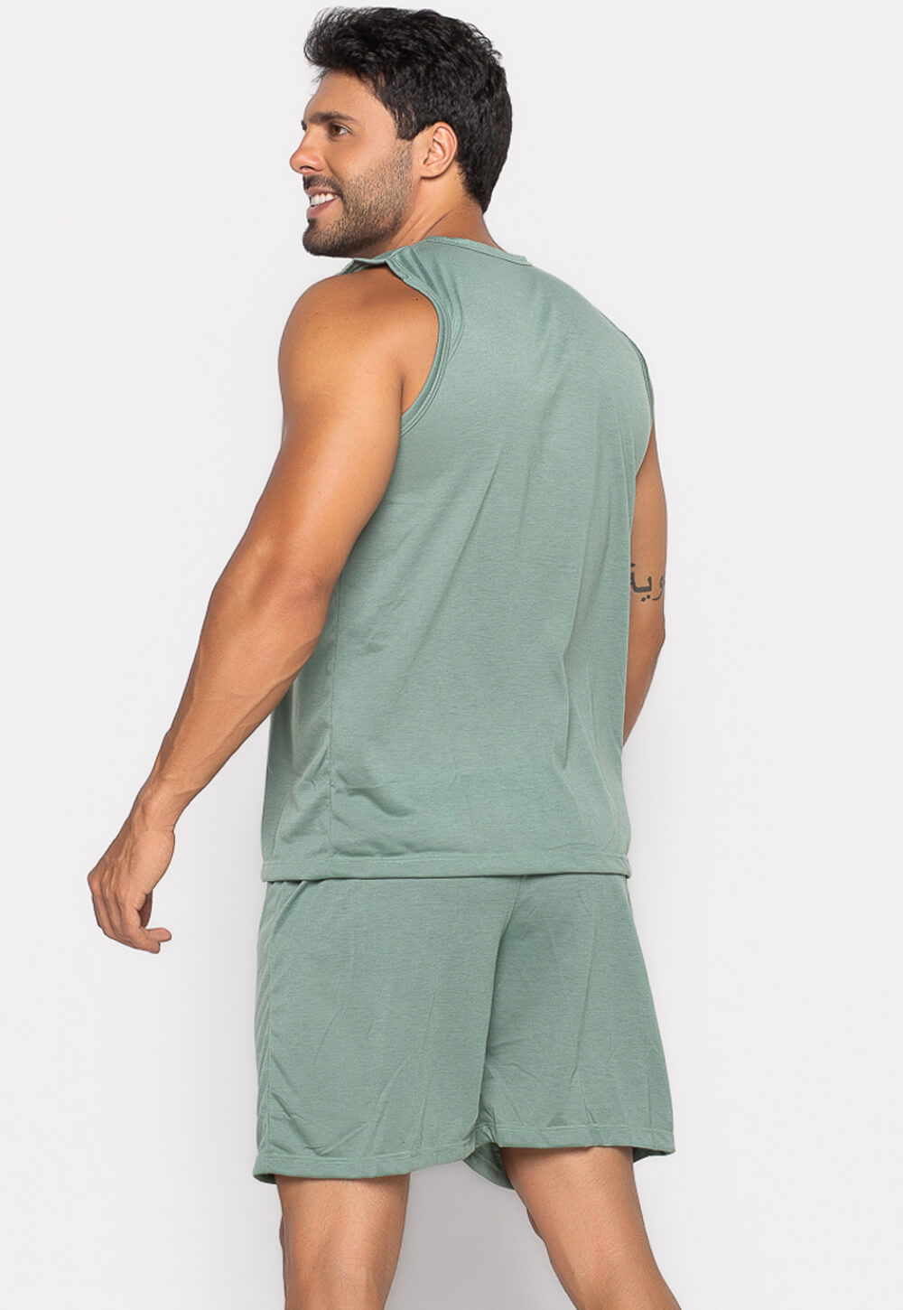 Pijama Masculino Regata Verde 007