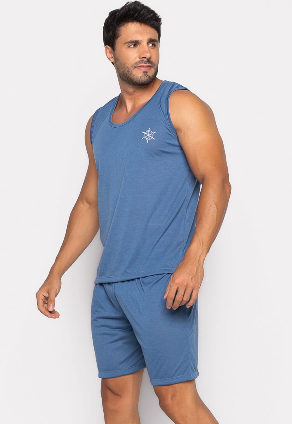 Pijama Masculino Regata Azul Marinho 007